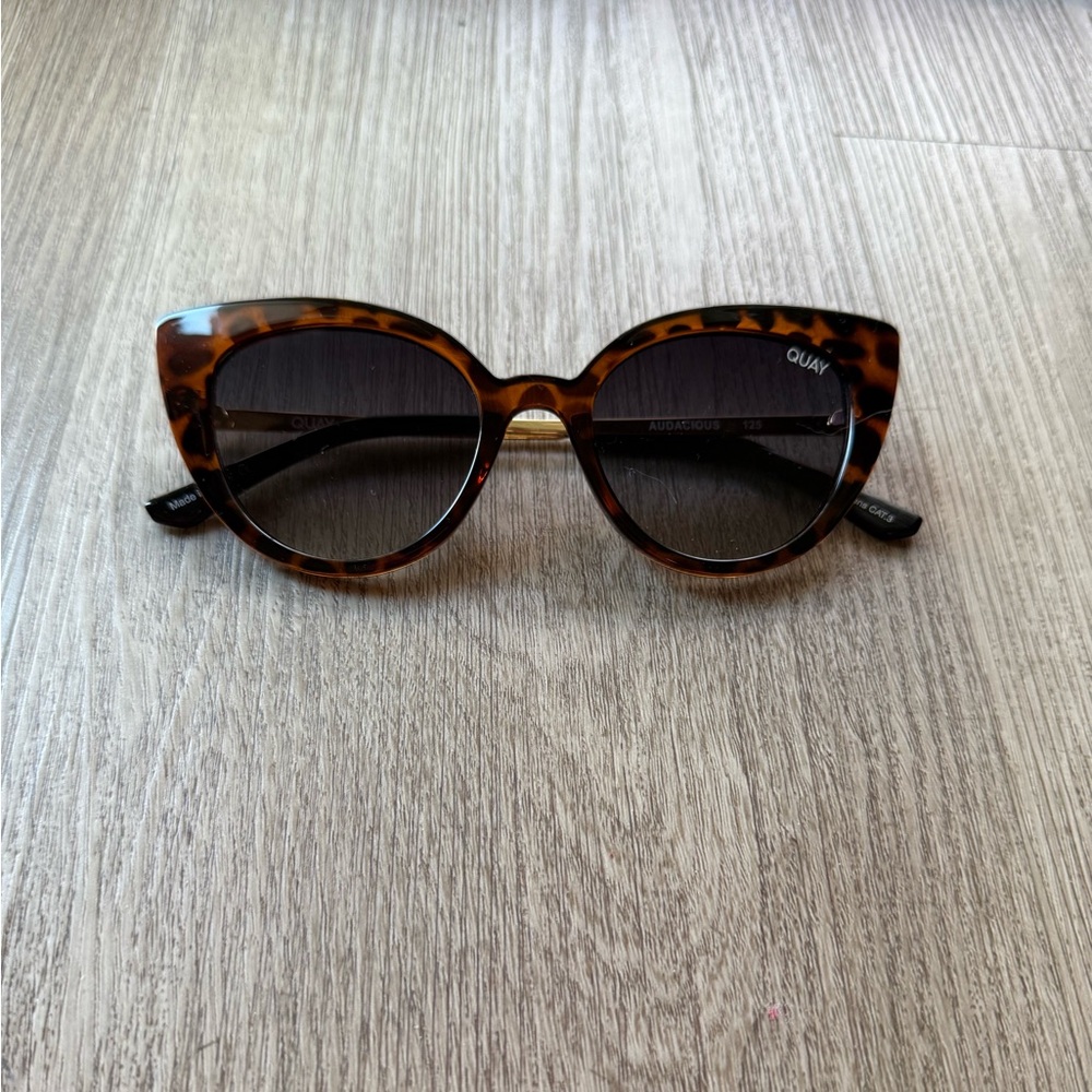 quay australia audacious tortoise brown oversized winged cat eye sunglasses NEW